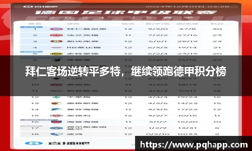 拜仁客场逆转平多特，继续领跑德甲积分榜