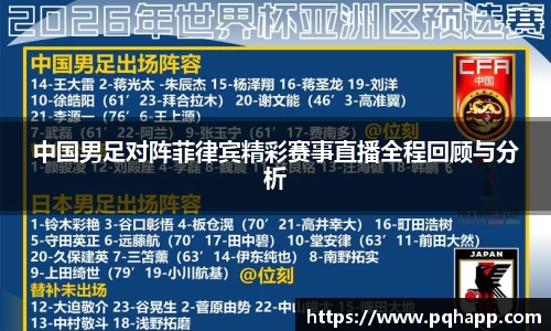 中国男足对阵菲律宾精彩赛事直播全程回顾与分析